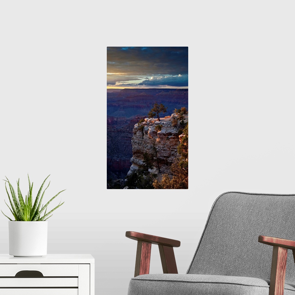 A modern room featuring USA, Arizona, Grand Canyon National Park, Sunset over the South Rim.
