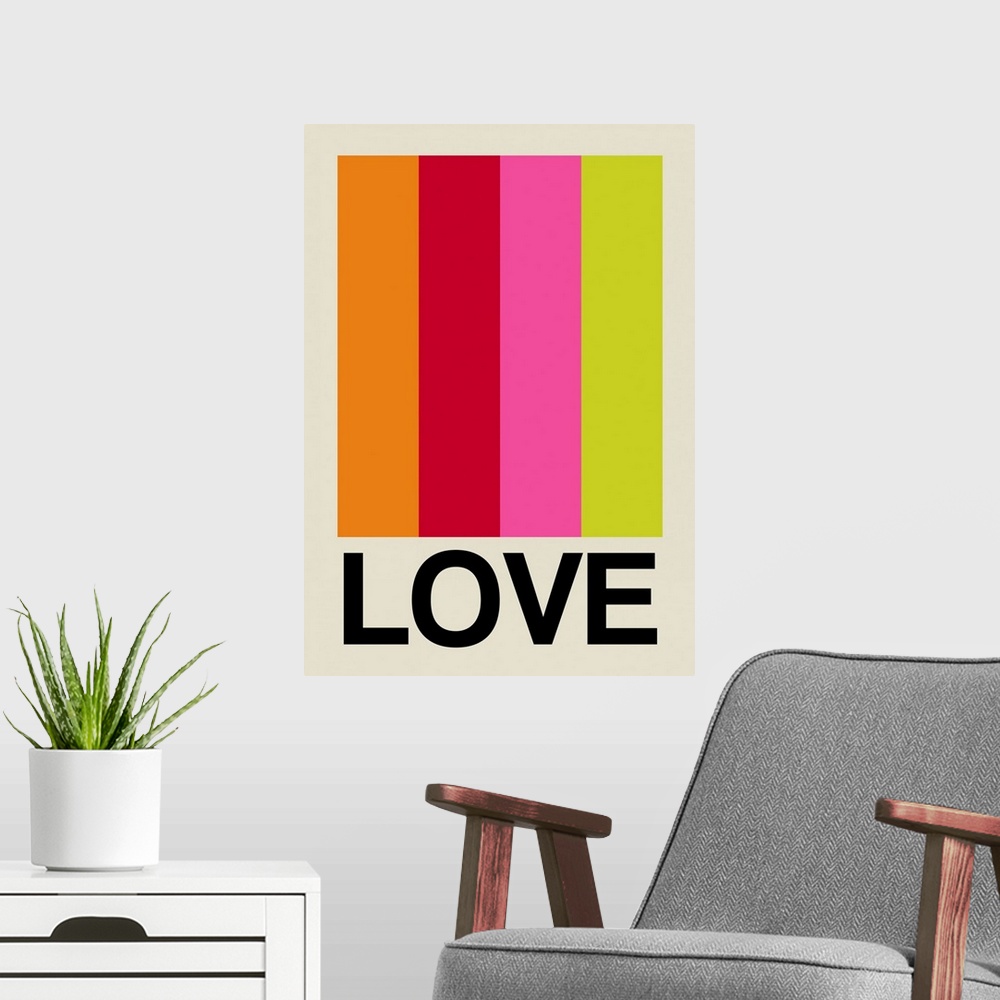 A modern room featuring Retro Stripe LOVE Fruit