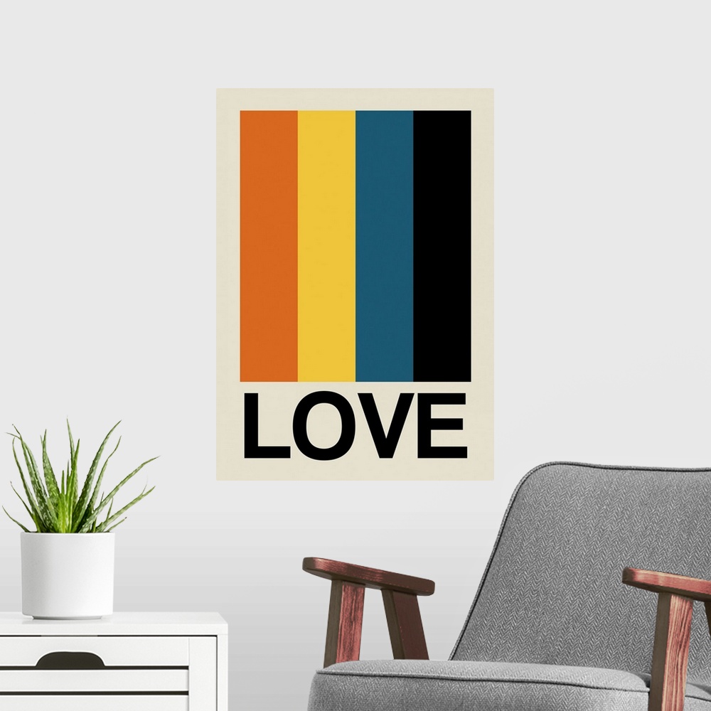A modern room featuring Retro Stripe LOVE Sundaze