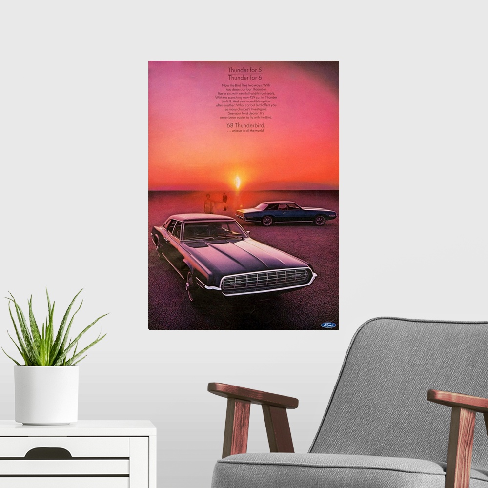 A modern room featuring 1960's USA Ford Magazine Advert (detail)