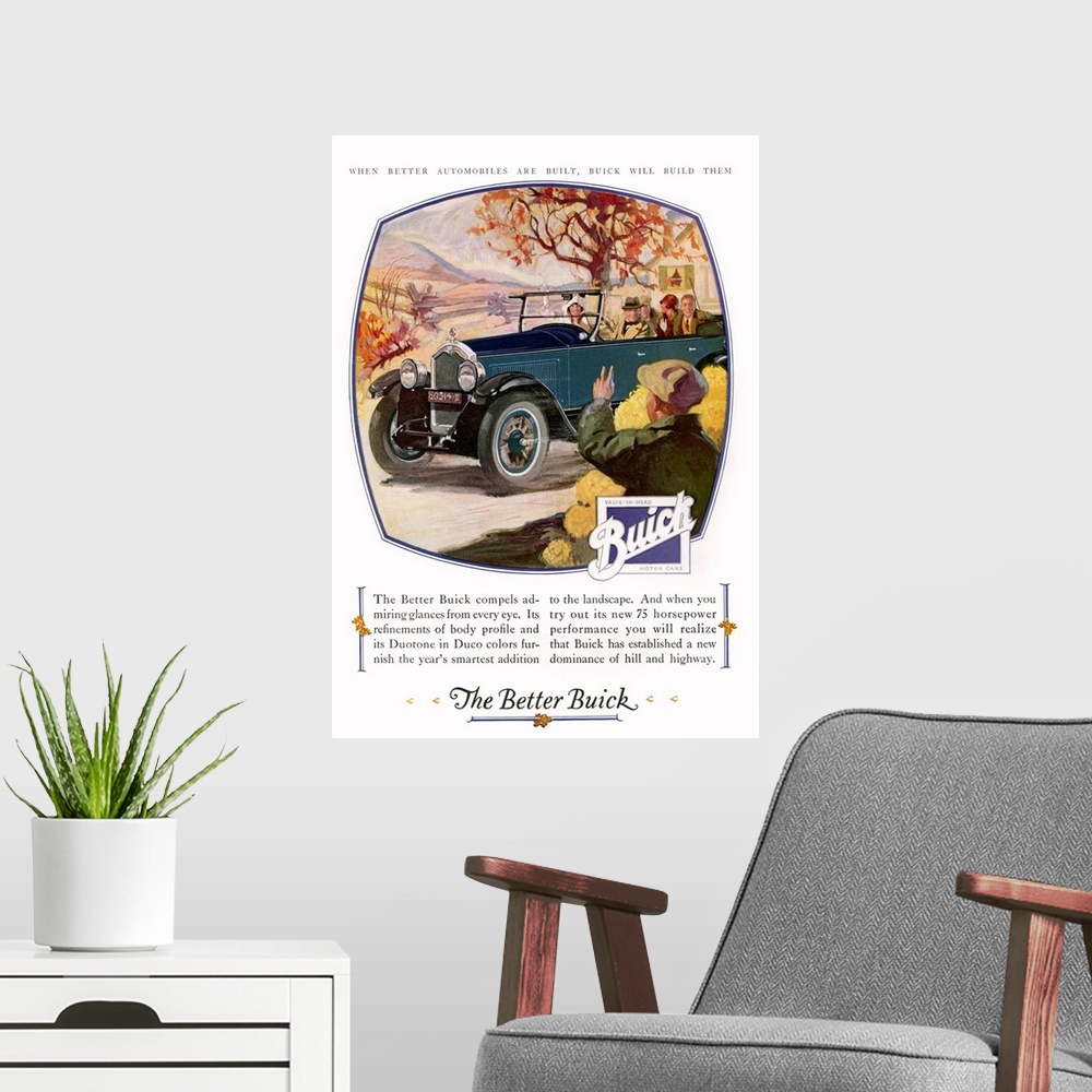 A modern room featuring Buick Automobile Advertisement