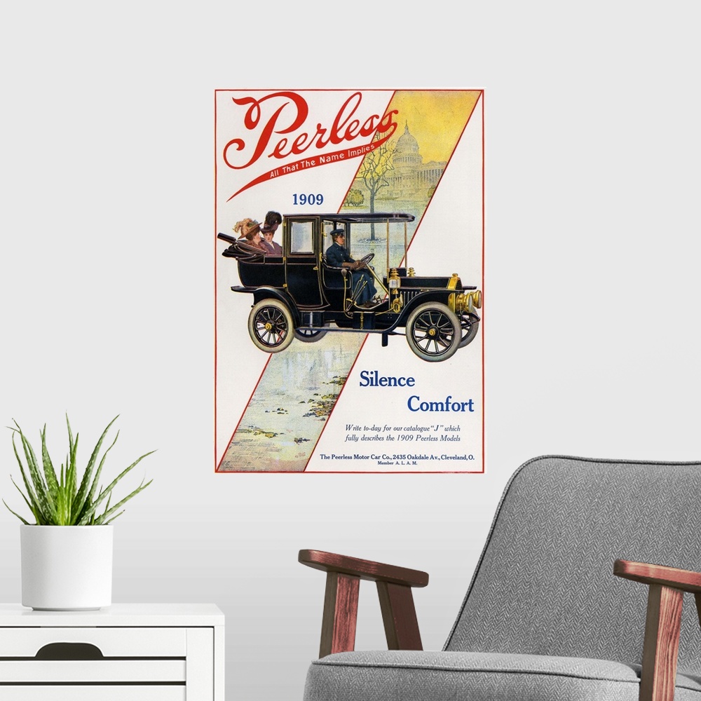 A modern room featuring 1900s USA Peerless Magazine Advert