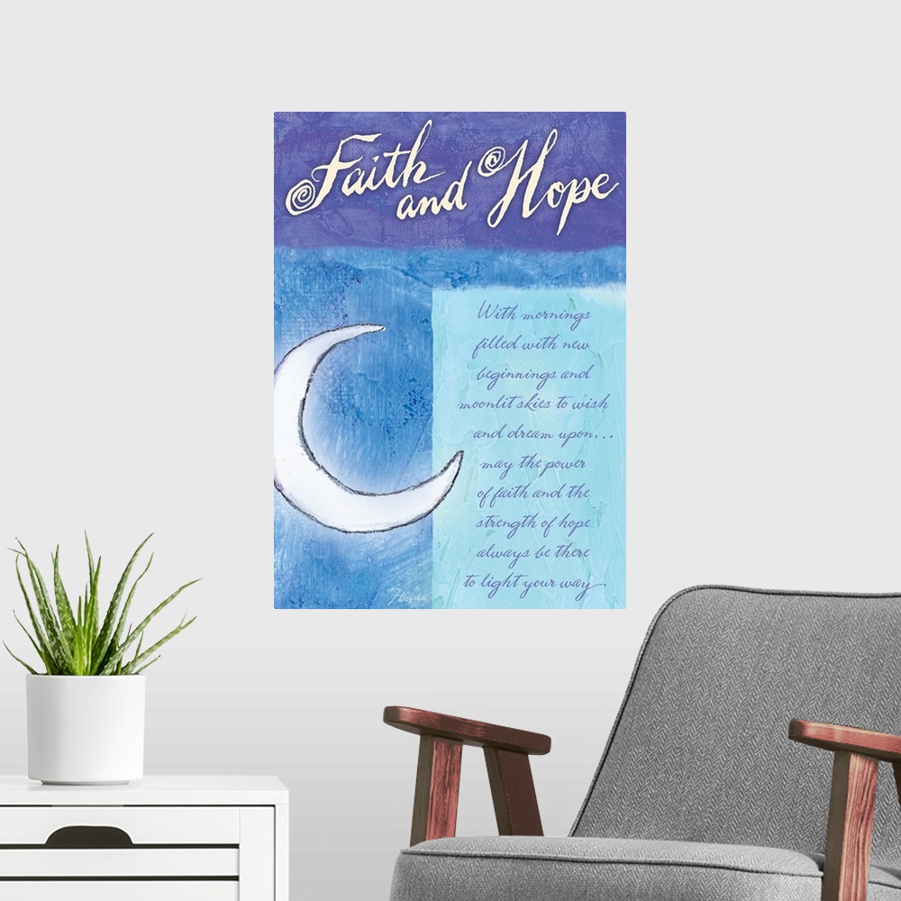 A modern room featuring Faith Inspirational Print
