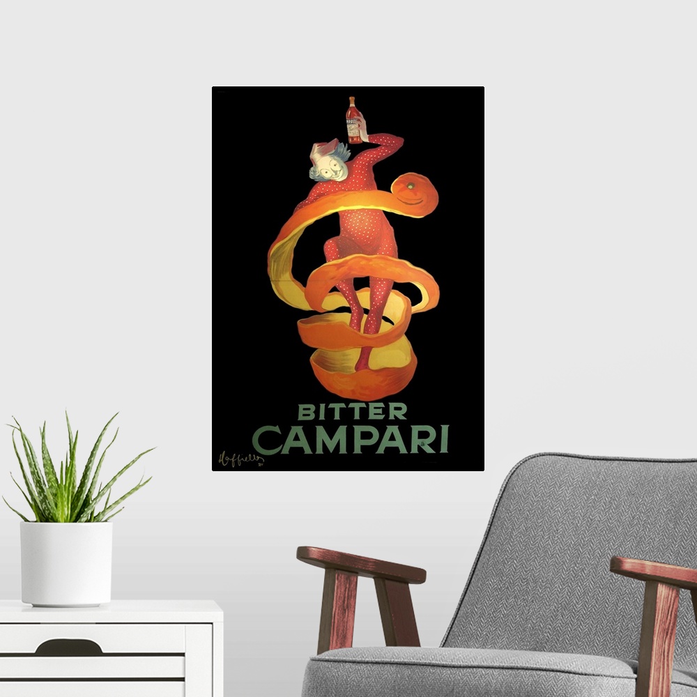 A modern room featuring Bitter Campari - Vintage Liquor Advertisement