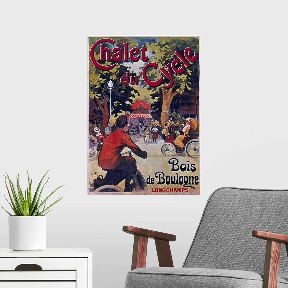 A modern room featuring Chalet du Cycle - Vintage Bicycle Advertisement