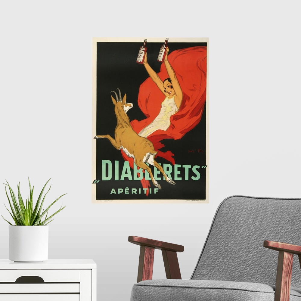 A modern room featuring Diablerets - Vintage Beverage Advertisement