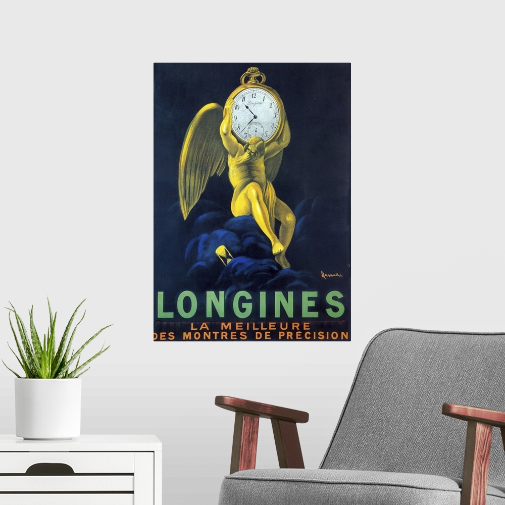 A modern room featuring Longines - Vintage Watch Advertisement
