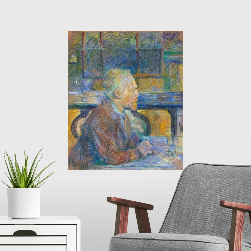 A modern room featuring Portrait of Vincent van Gogh