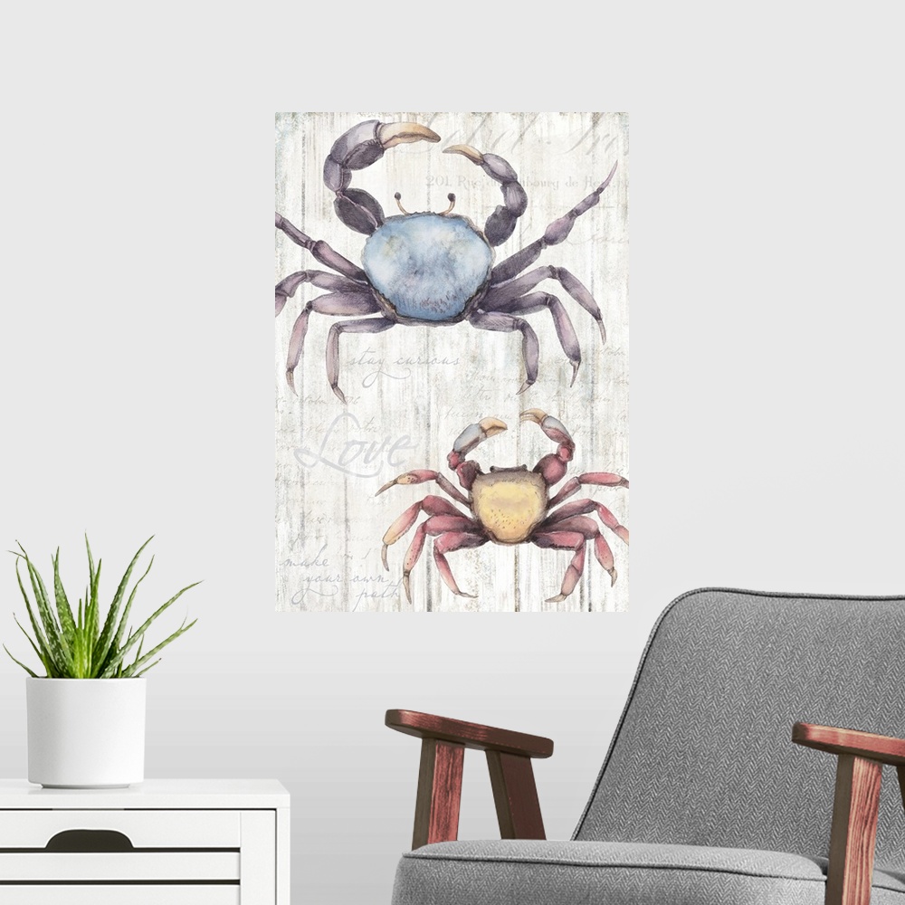A modern room featuring Beautiful imagery from the sea for a classic coastal decor with a faux wood treatment.