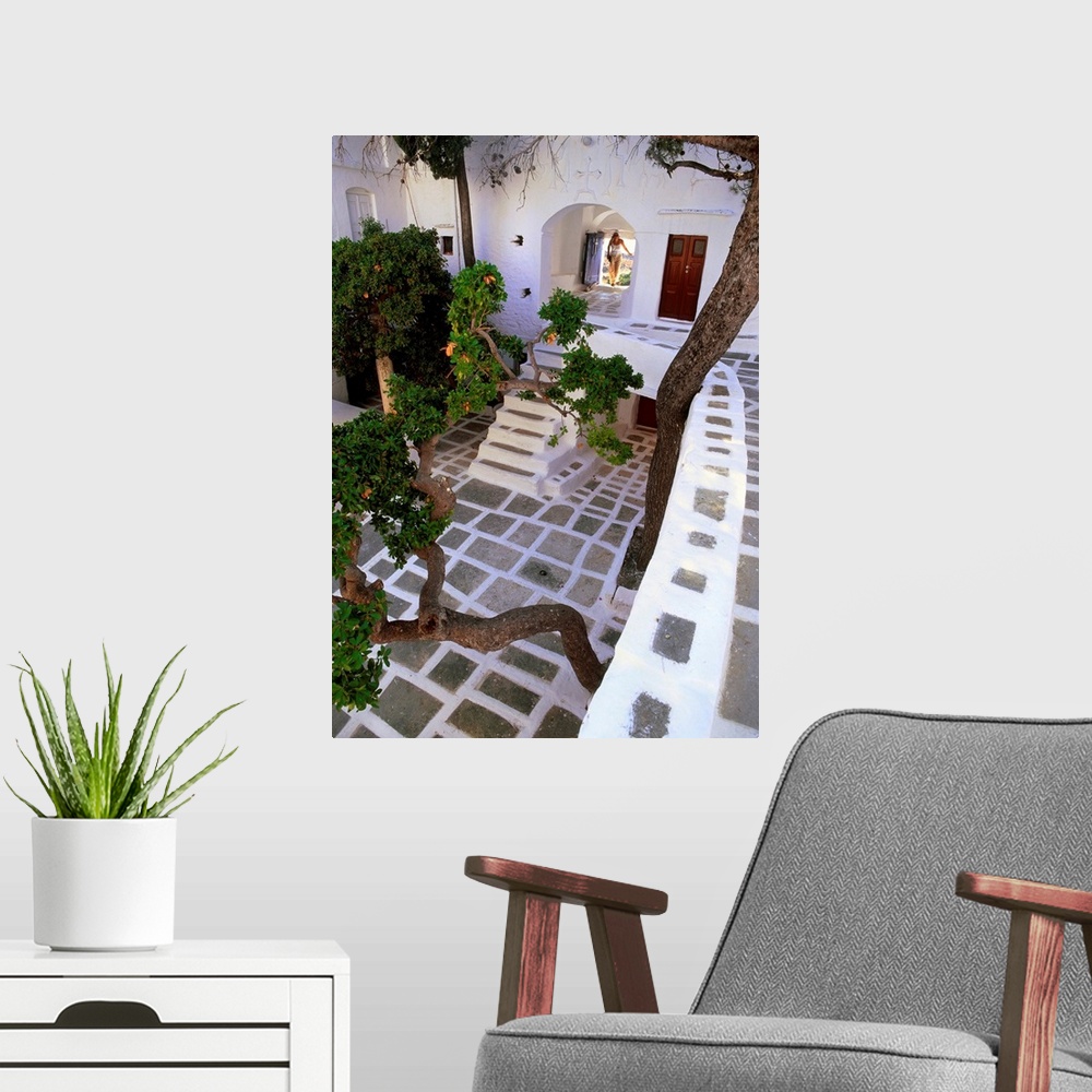 A modern room featuring Greece, Cyclades, Serifos, Moni Taxiarchon Monastery