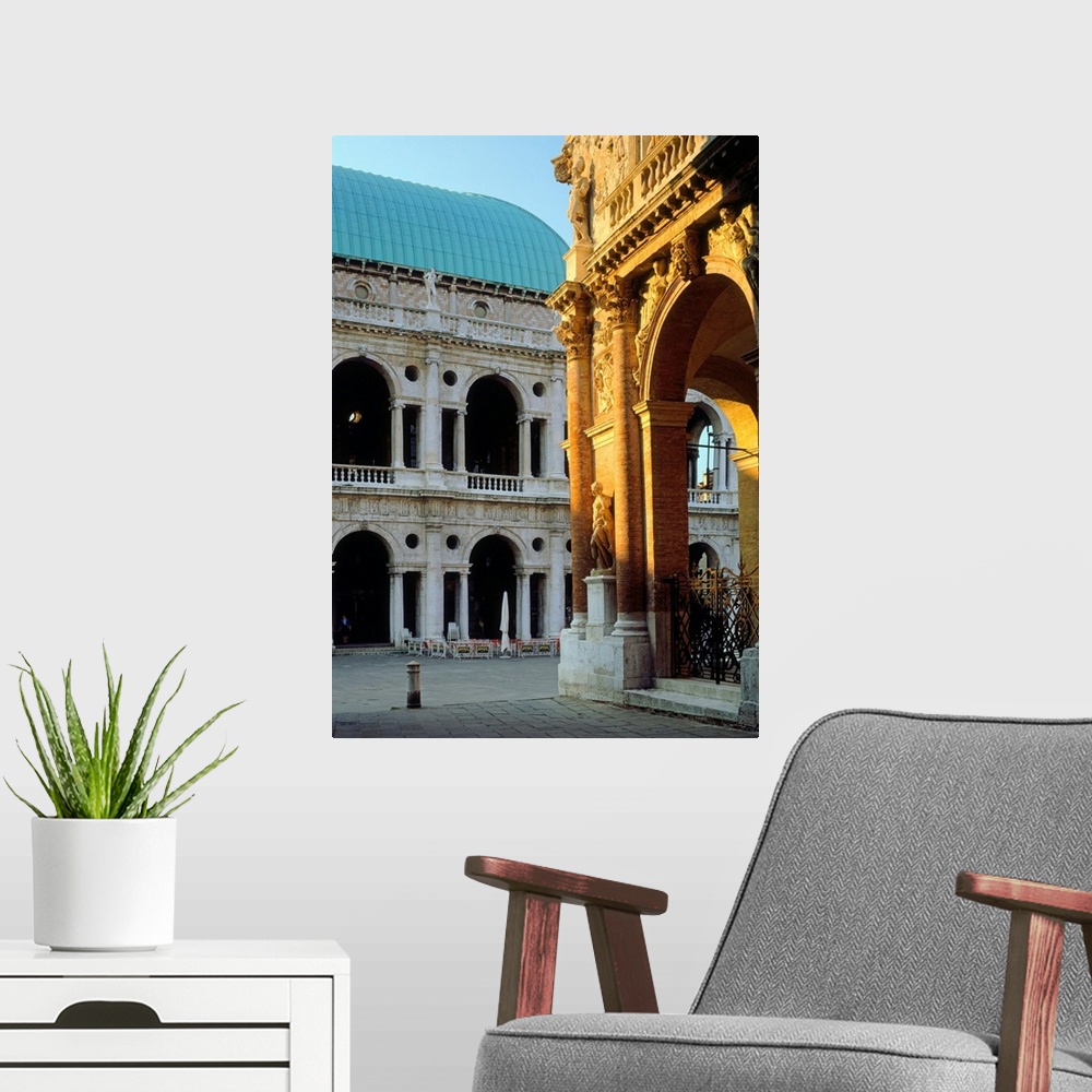 A modern room featuring Italy, Veneto, Vicenza, Piazza dei Signori, Basilica, architect Palladio