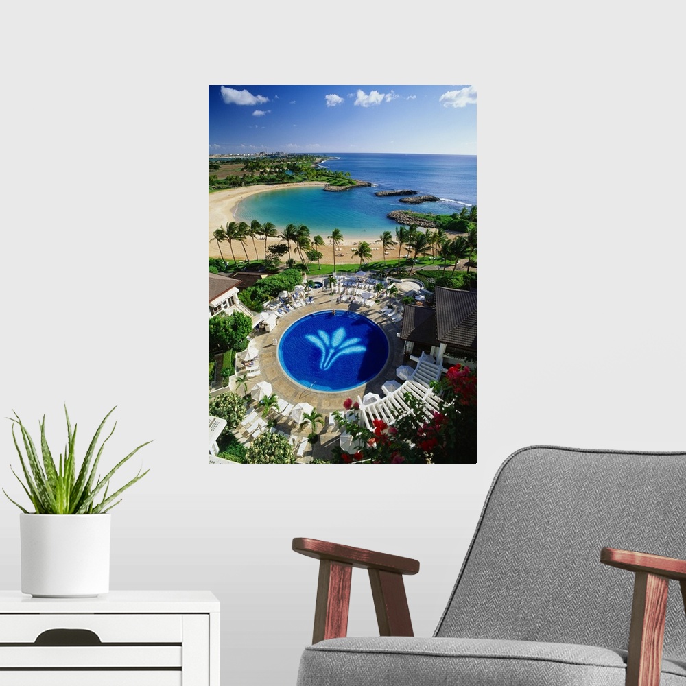 A modern room featuring United States, Hawaii, Oahu island, Ko Olina Resort, swimming pool and beach