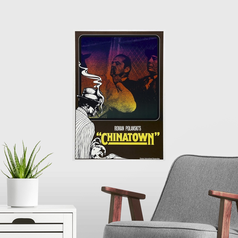 A modern room featuring Chinatown - Vintage Movie Poster (German)