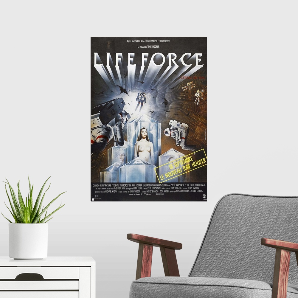 A modern room featuring Lifeforce - Movie Poster (French)