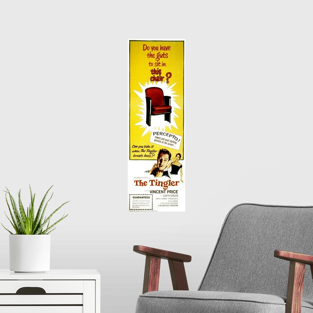 A modern room featuring The Tingler - Movie Poster