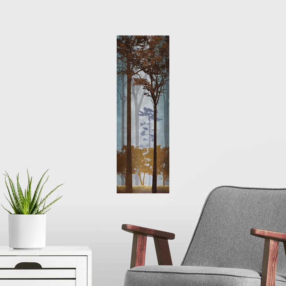 A modern room featuring Fading to Dusk II