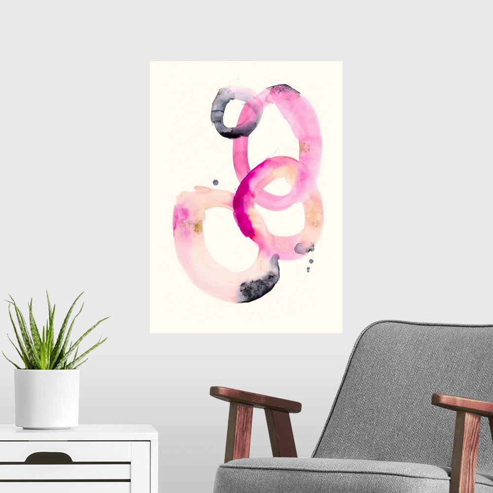 A modern room featuring Watercolor Oval 1