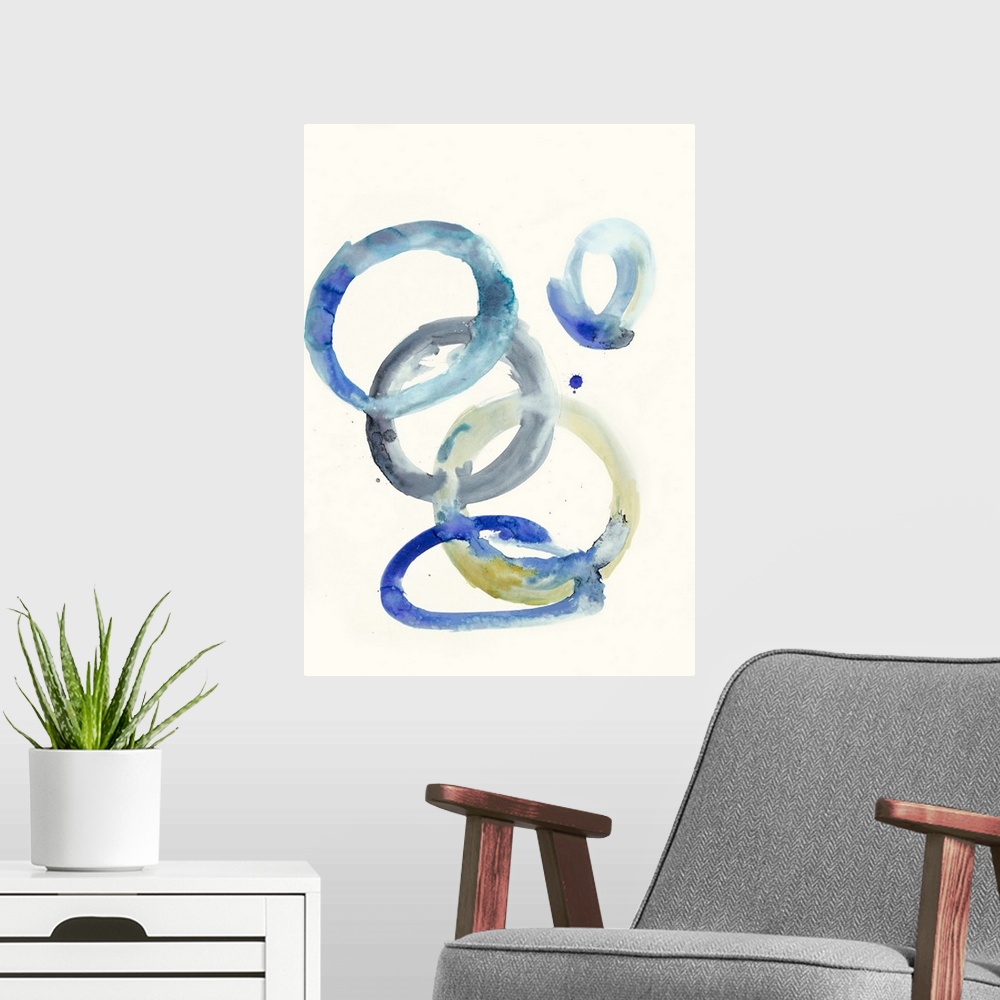 A modern room featuring Watercolor Oval 4