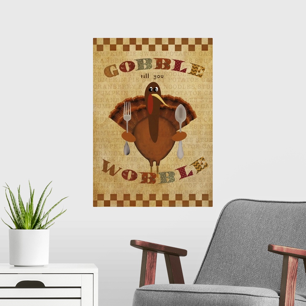 A modern room featuring Gobble Wobble