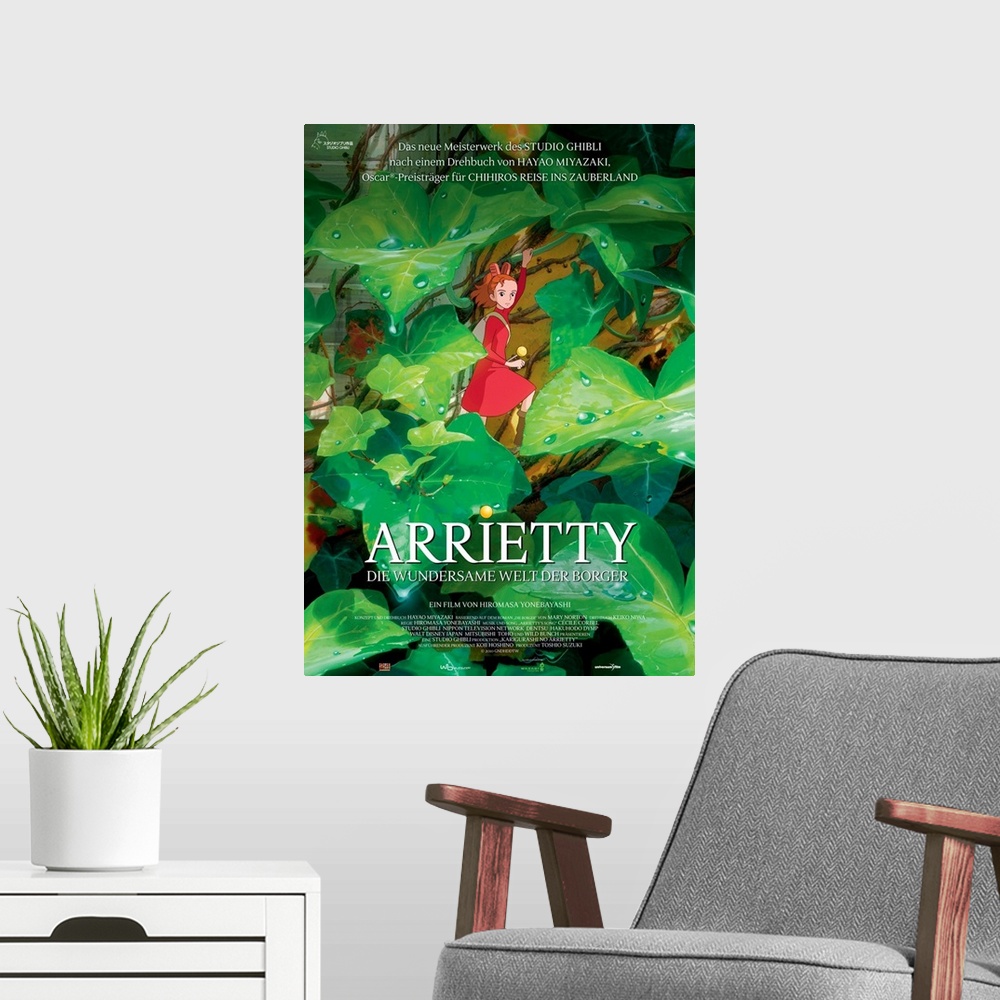 A modern room featuring Arrietty - Movie Poster - German