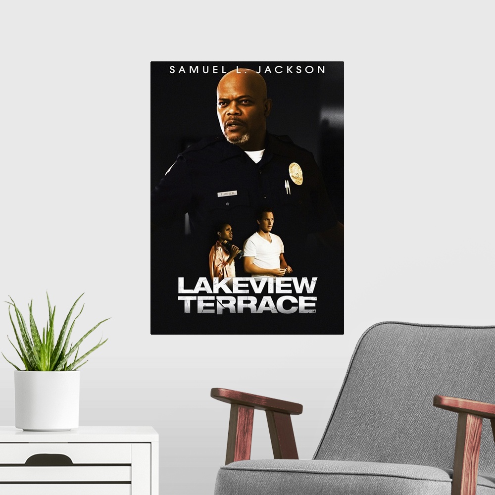 A modern room featuring Lakeview Terrace - Movie Poster