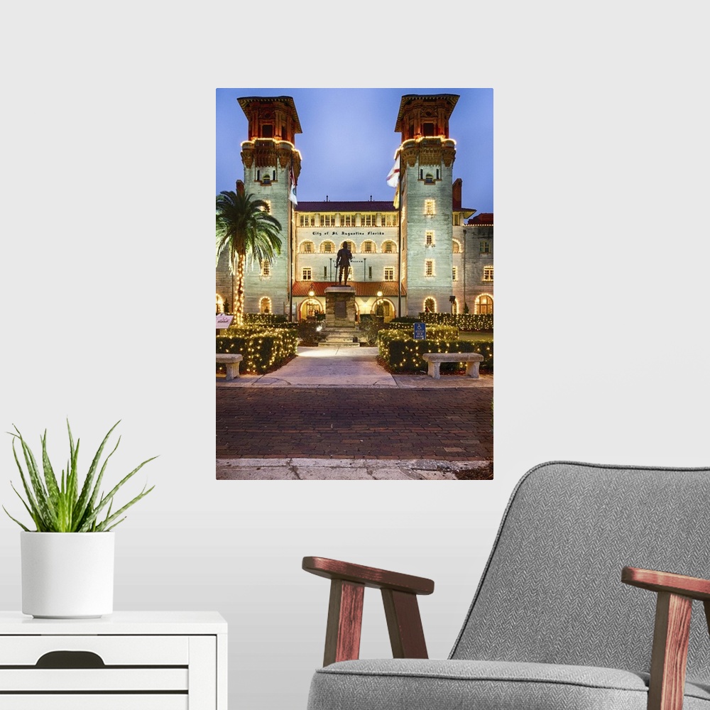 A modern room featuring Low Angle View of the St Augustine Town Hall and Lightner Museum, Florida