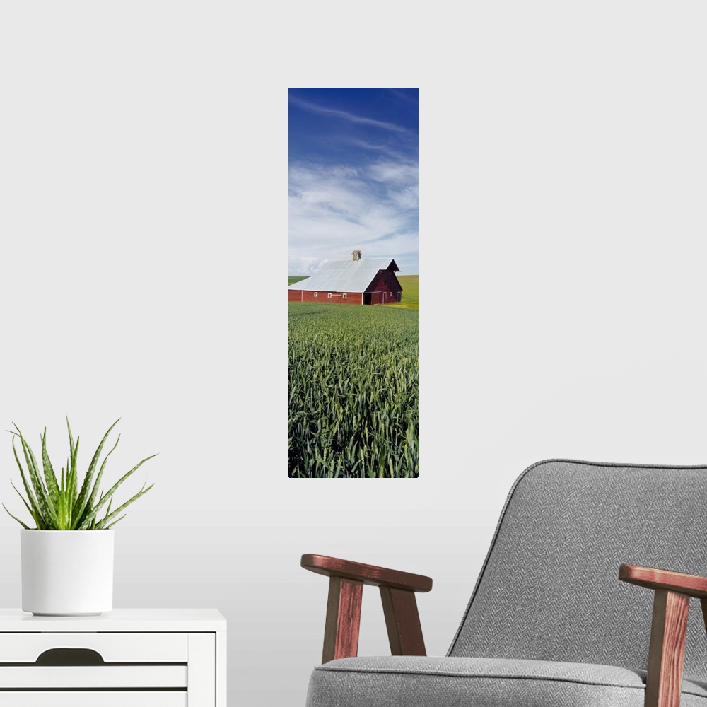 A modern room featuring Barn and Wheat Field WA