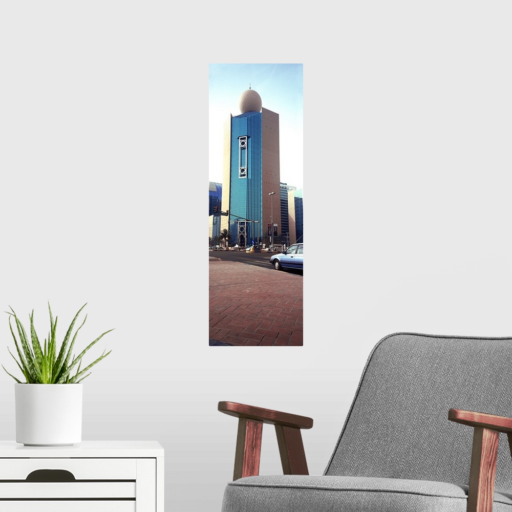 A modern room featuring Buildings in a city, Etisalat Building, Abu Dhabi, United Arab Emirates