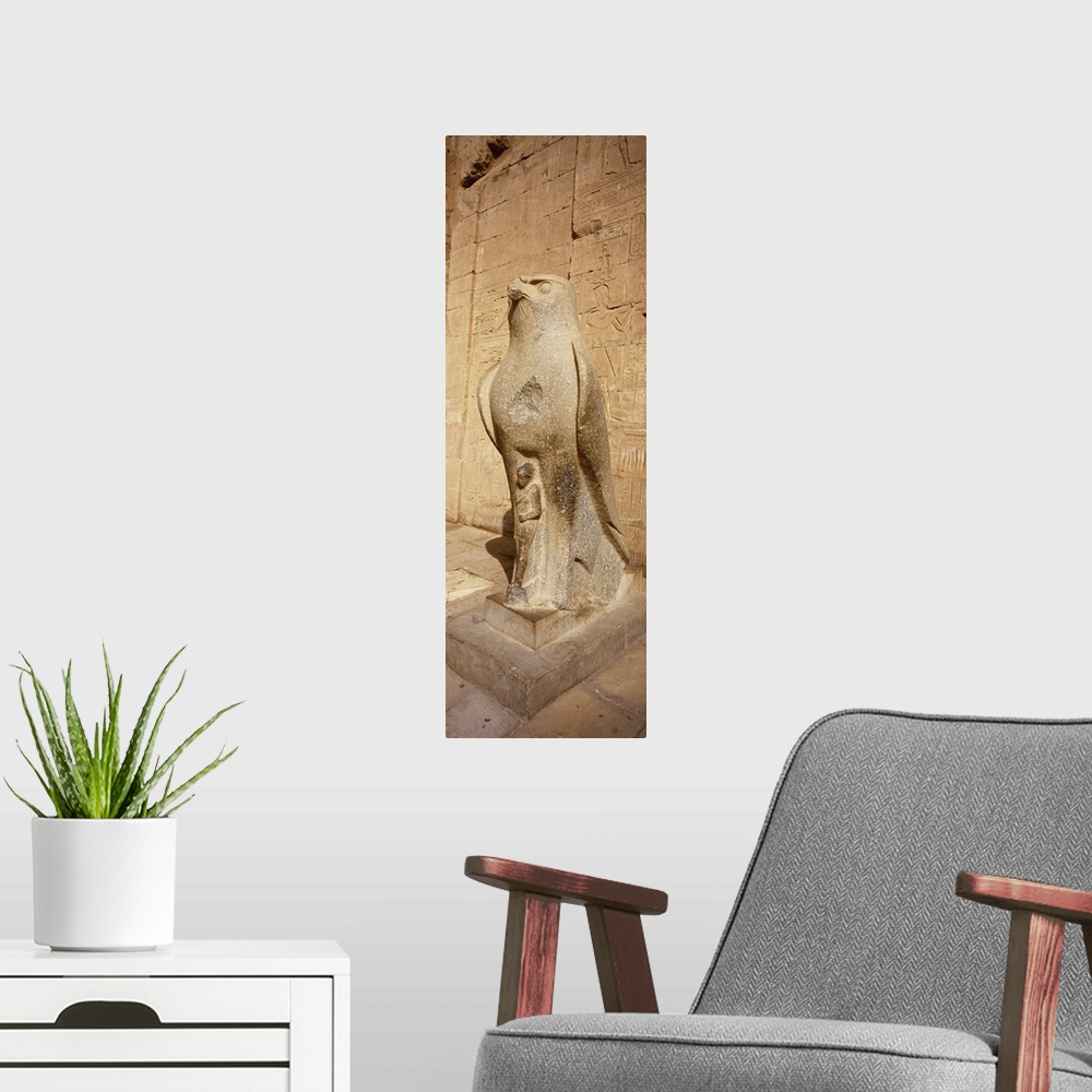 A modern room featuring Close-up of a statue, Temple of Horus, Edfu, Nubia, Egypt