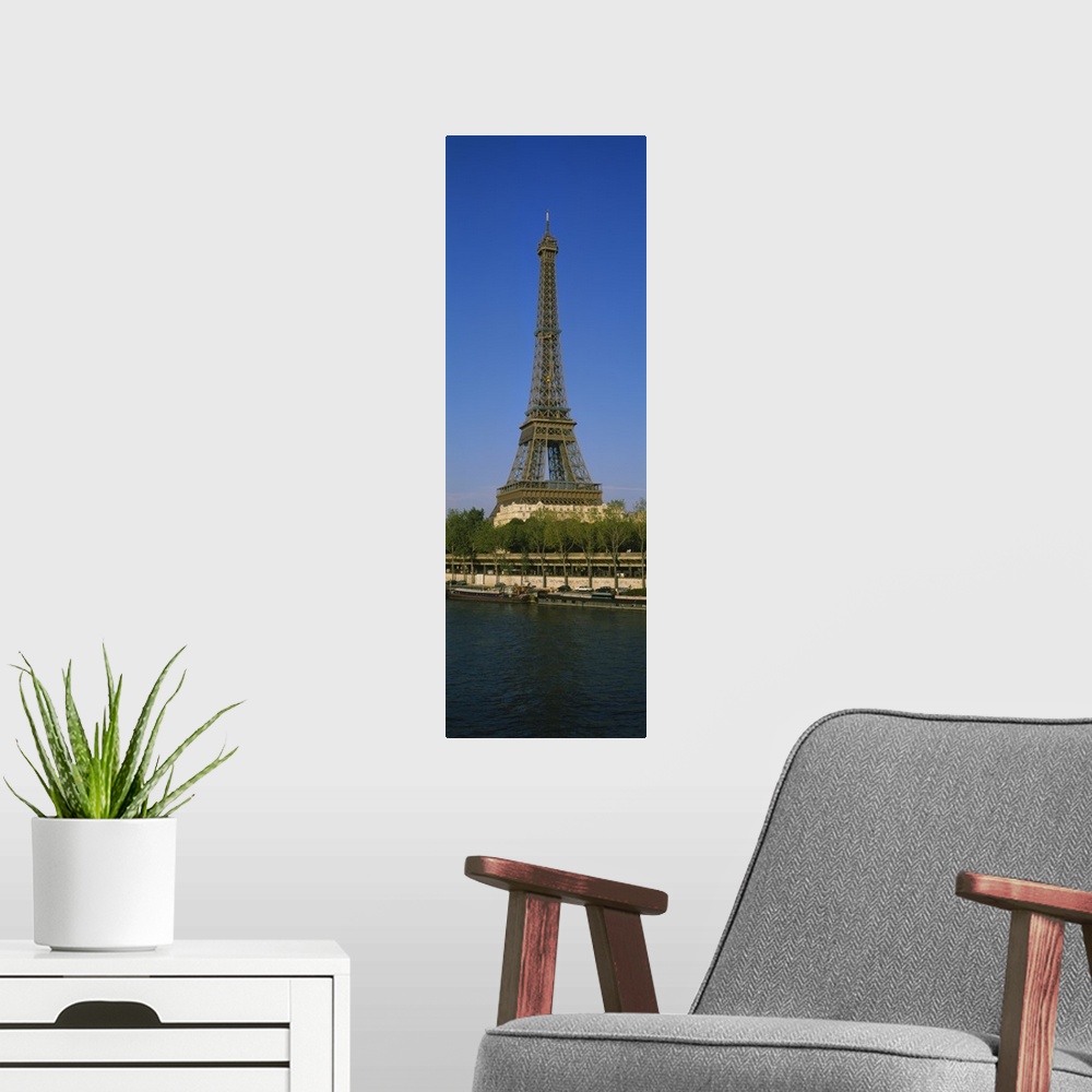 A modern room featuring Eiffel Tower Seine River Paris France