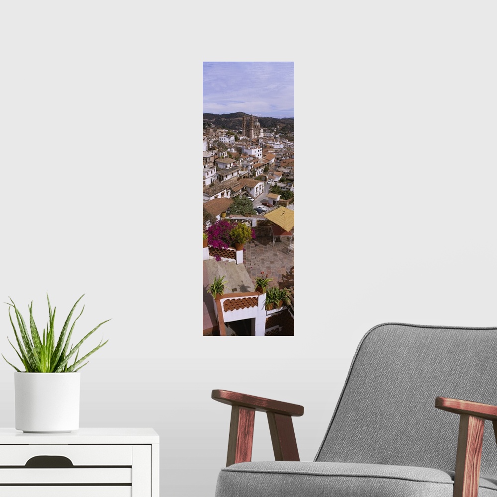 A modern room featuring High angle view of a town, Taxco, Mexico