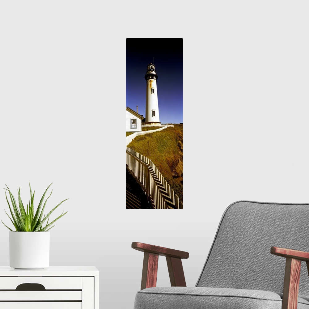 A modern room featuring Lighthouse on a cliff, Pigeon Point Lighthouse, California