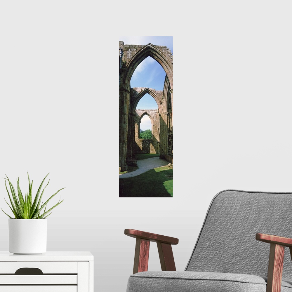 A modern room featuring Low angle view of an archway, Bolton Abbey, Yorkshire, England