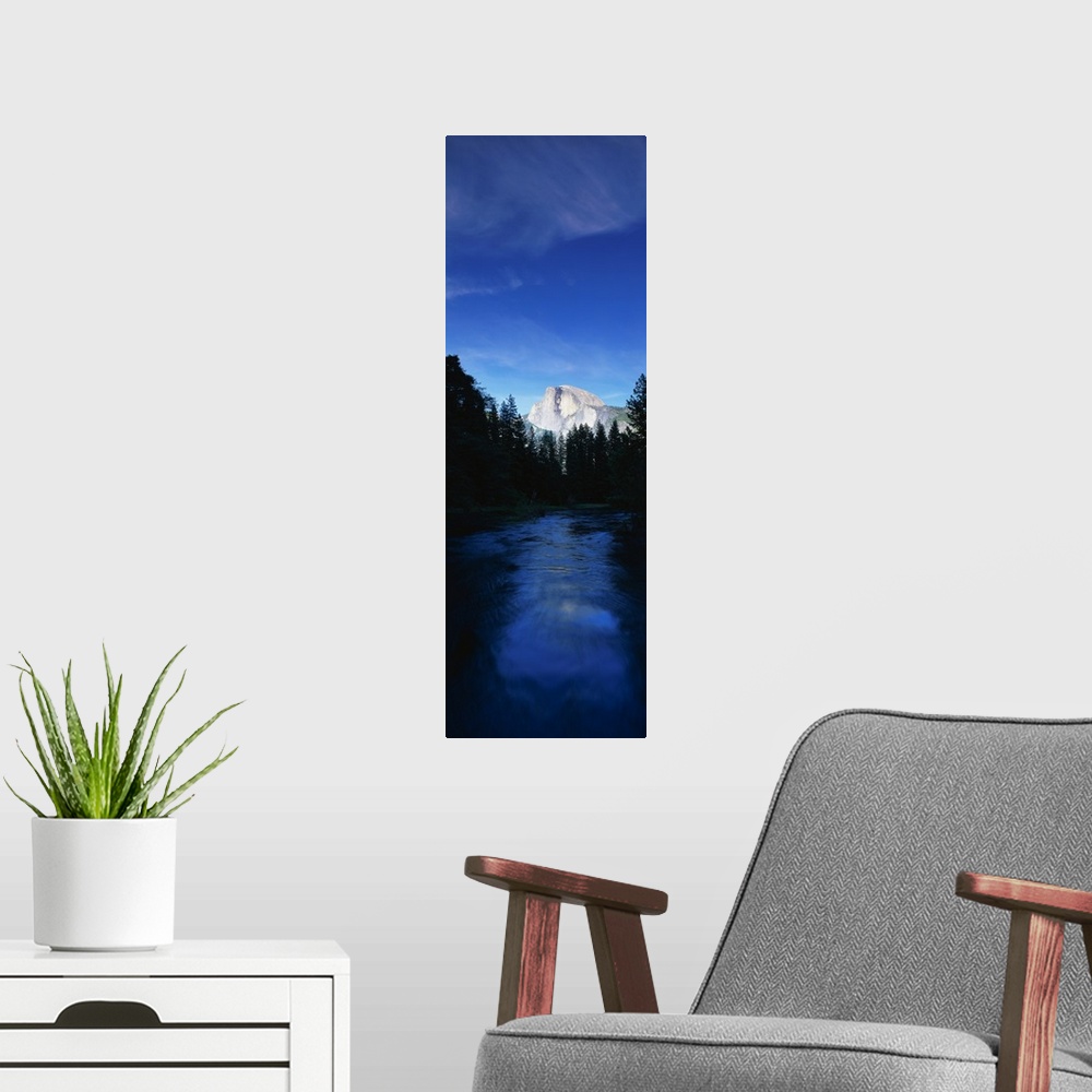A modern room featuring Merced River and Half Dome Yosemite National Park CA