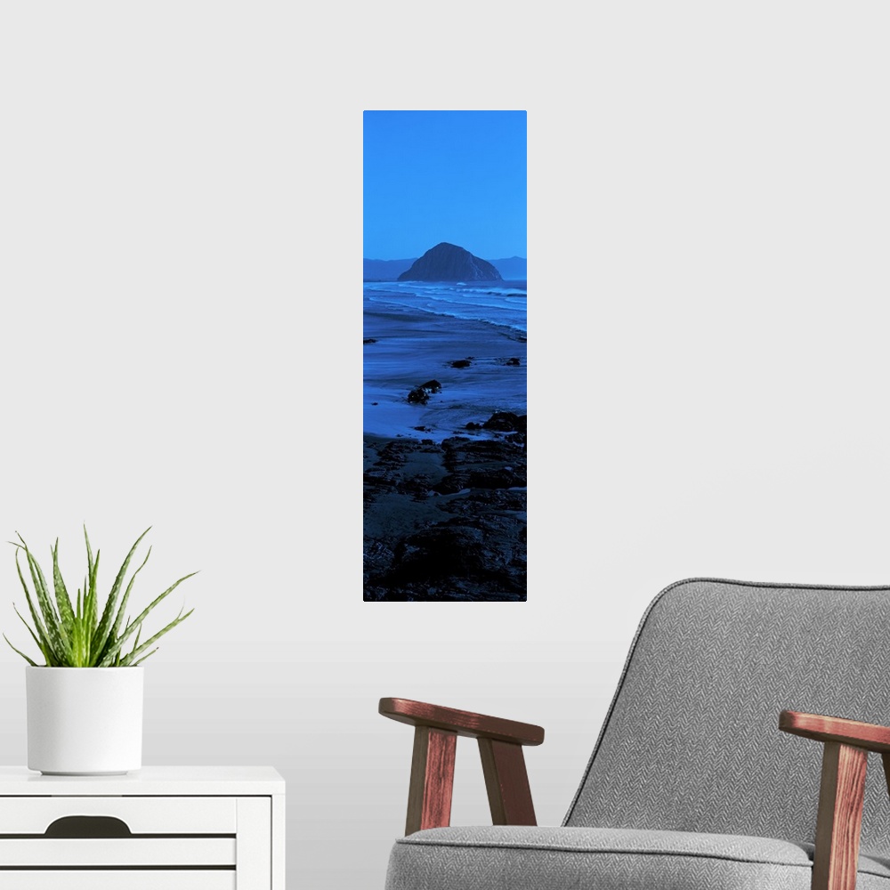 A modern room featuring Rock formations on the beach, Morro Rock, Morro Bay, California