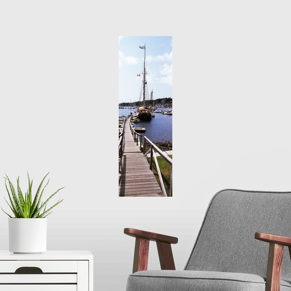 A modern room featuring Sailboats at a harbor, Camden, Knox County, Maine,