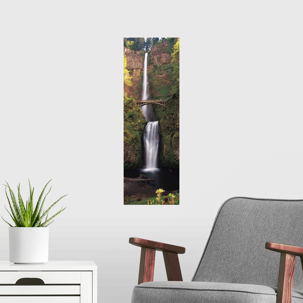 A modern room featuring Waterfall in a forest, Multnomah Falls, Columbia River Gorge, Multnomah County, Oregon