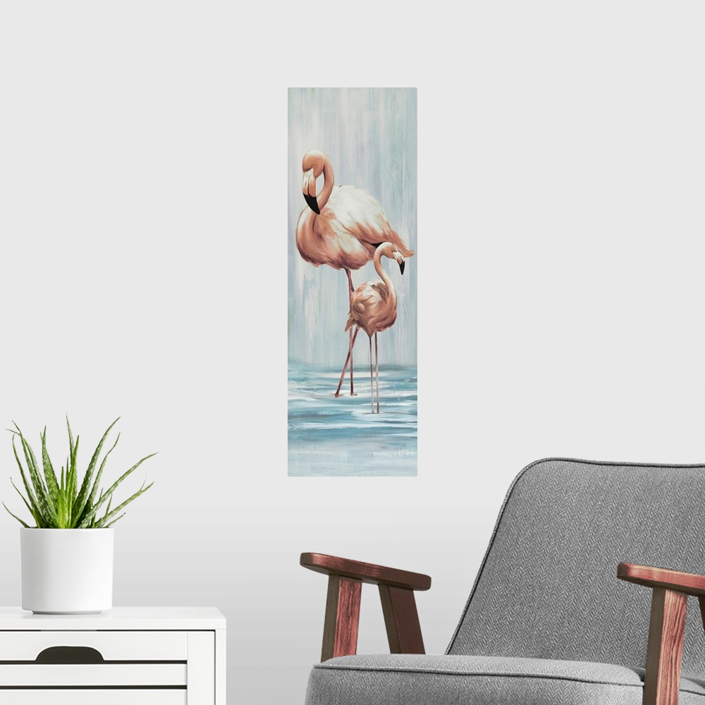 A modern room featuring Flamingo Family I