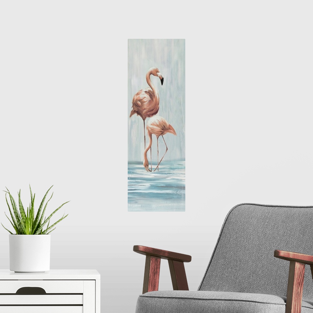 A modern room featuring Flamingo Family II