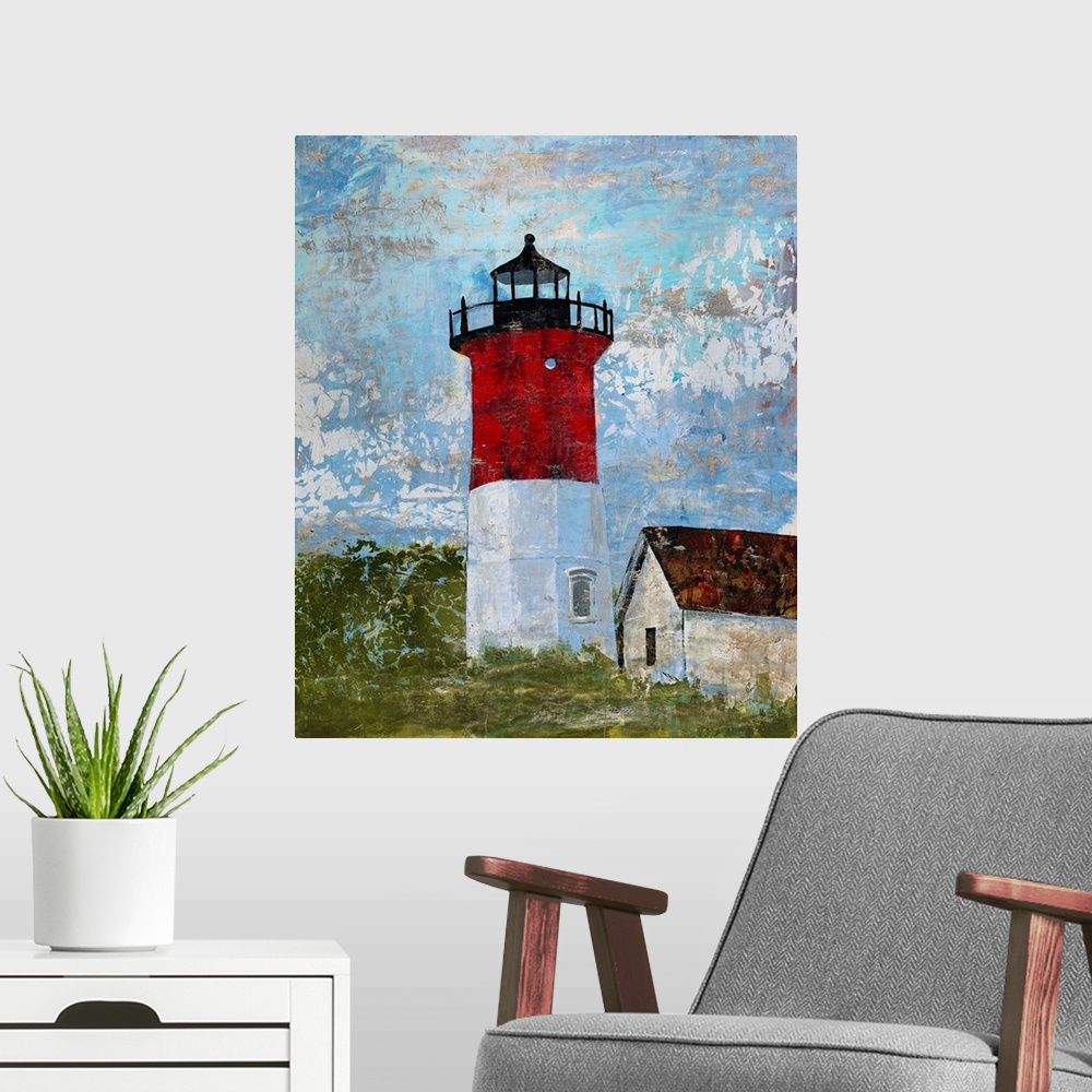 A modern room featuring Lighthouse Beacon II