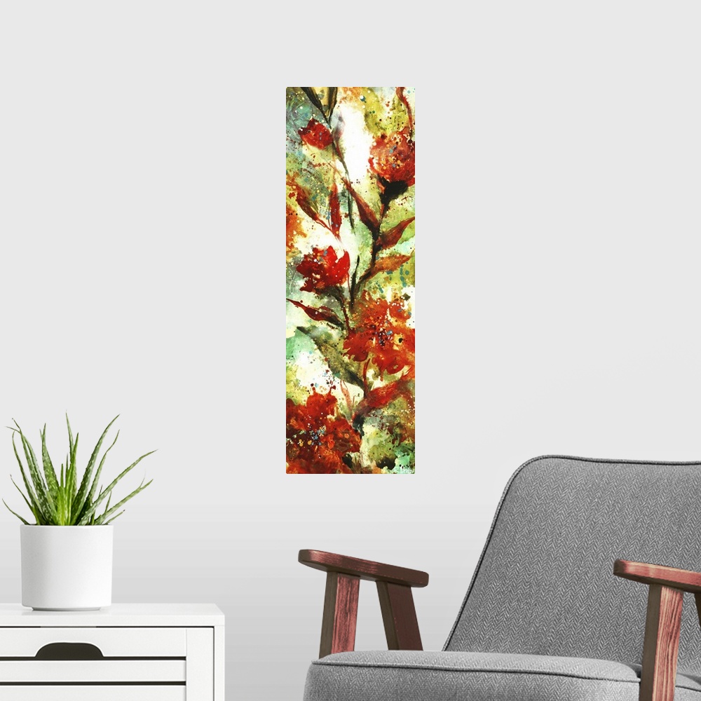 A modern room featuring Watery Bouquet I
