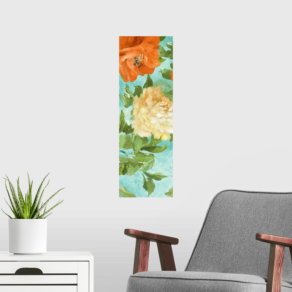 A modern room featuring Beauty of the Blossom Panel I