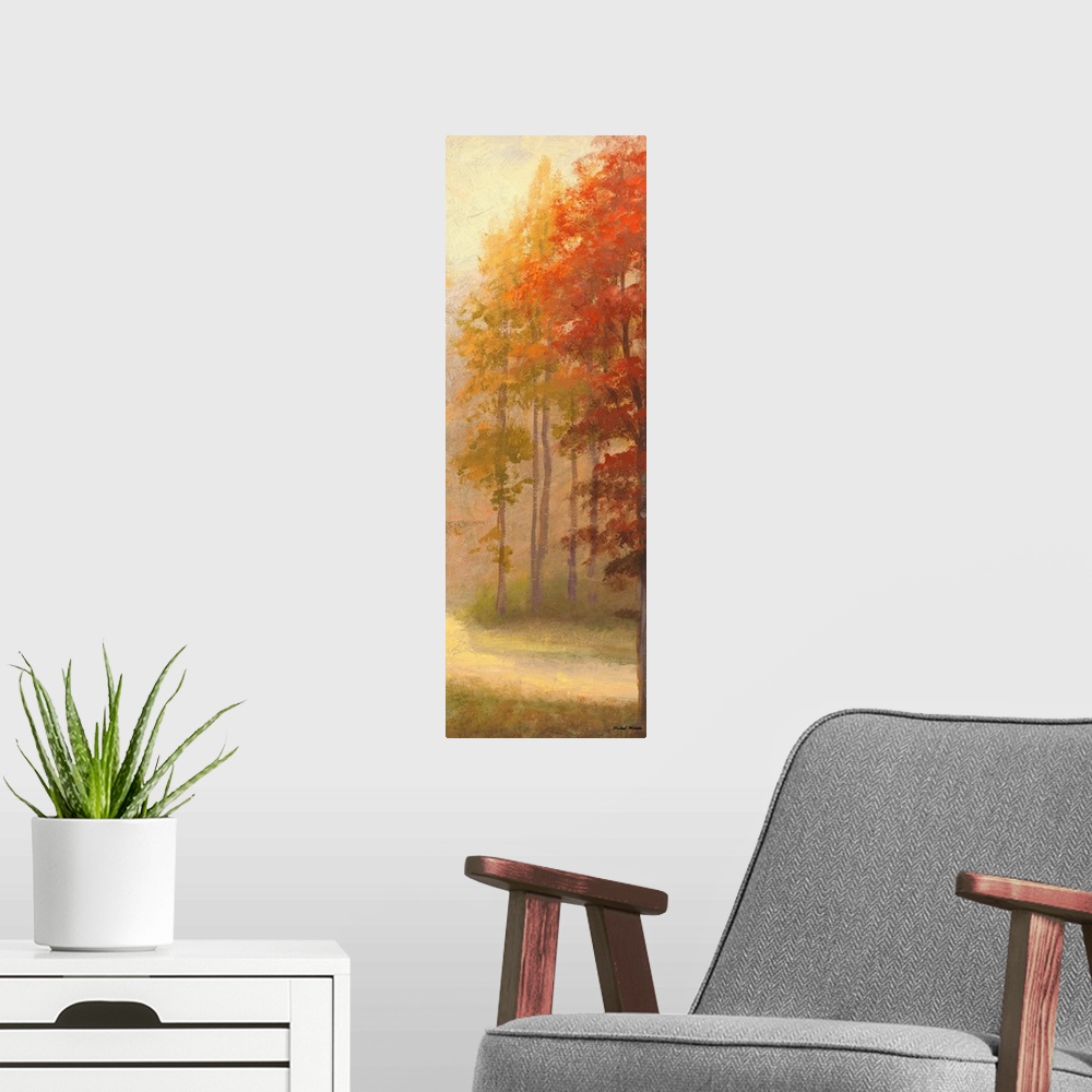 A modern room featuring Fall Trees I