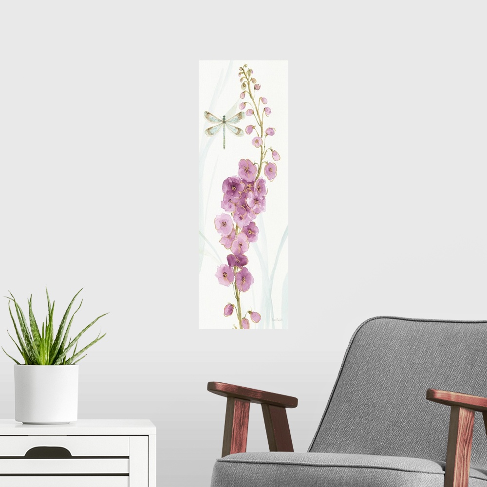 A modern room featuring Rainbow Seeds Flowers VII Dragonfly