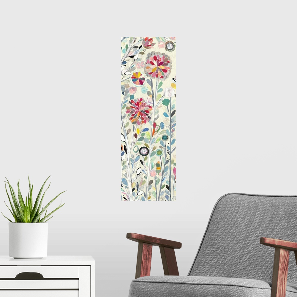 A modern room featuring Spring Blossoms III