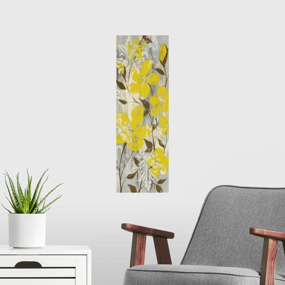 A modern room featuring Buttercups on Grey II