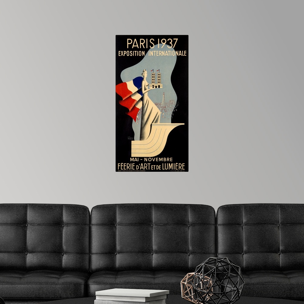 A modern room featuring Paris International Exposition, 1937, Vintage Poster
