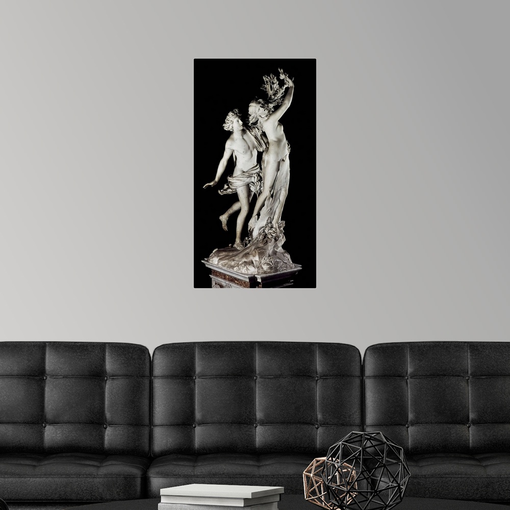 A modern room featuring Apollo and Daphne by Giovanni Lorenzo Bernini