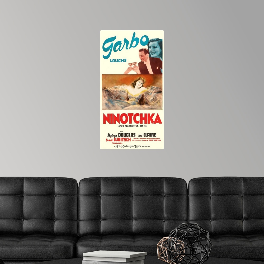 A modern room featuring Ninotchka - Vintage Movie Poster