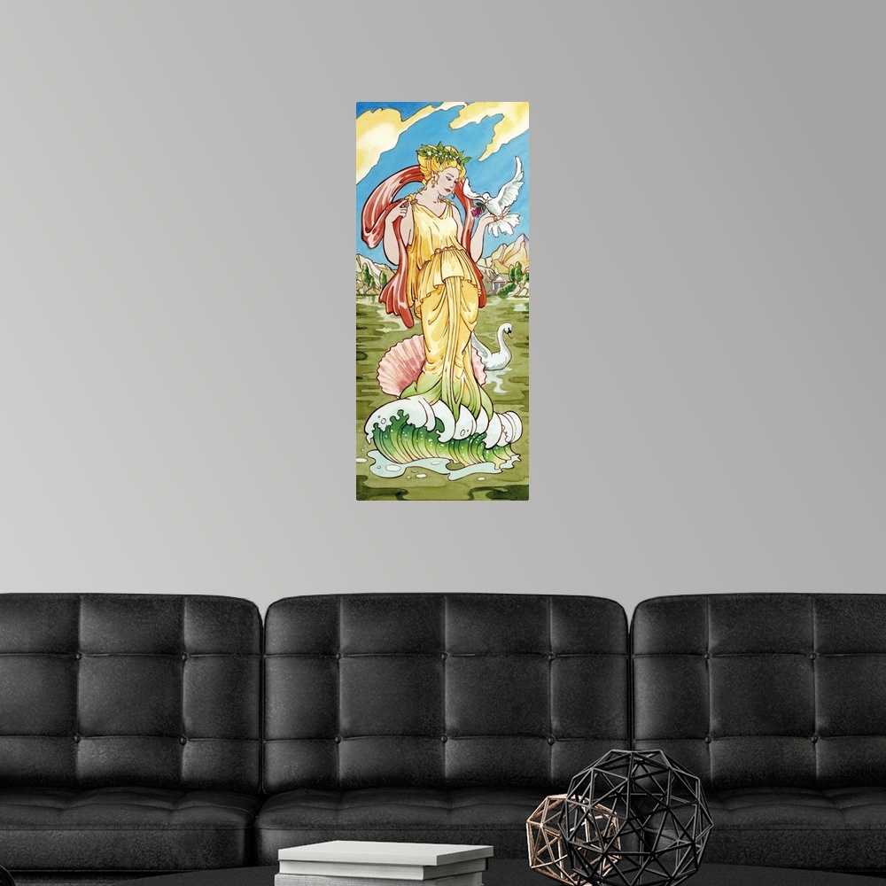 A modern room featuring Aphrodite (Greek), Venus (Roman), mythology